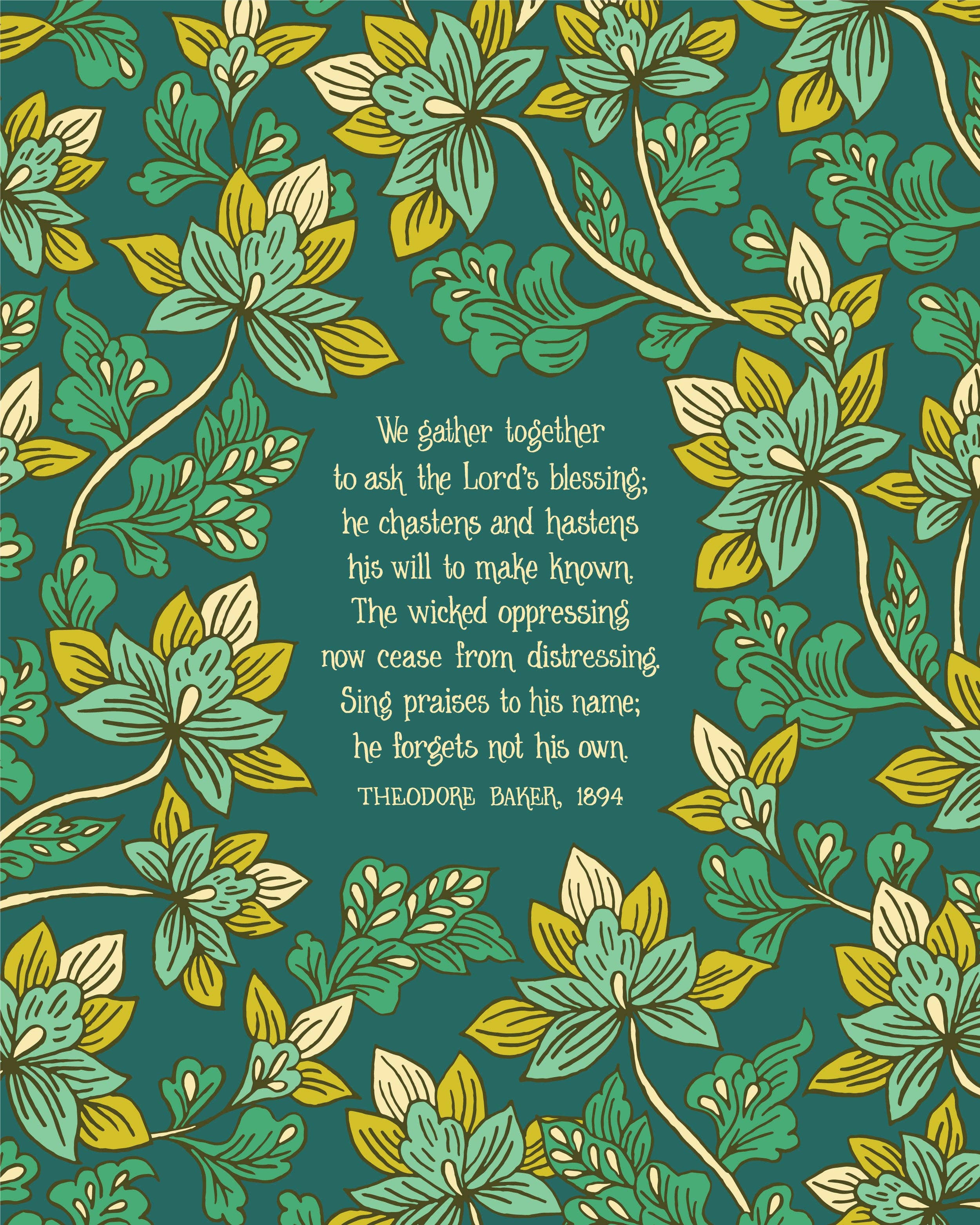 Little Things Studio – Engroshandel Kunsttryk – Vi Samler Sammen Salme Kunsttryk - Grøn1