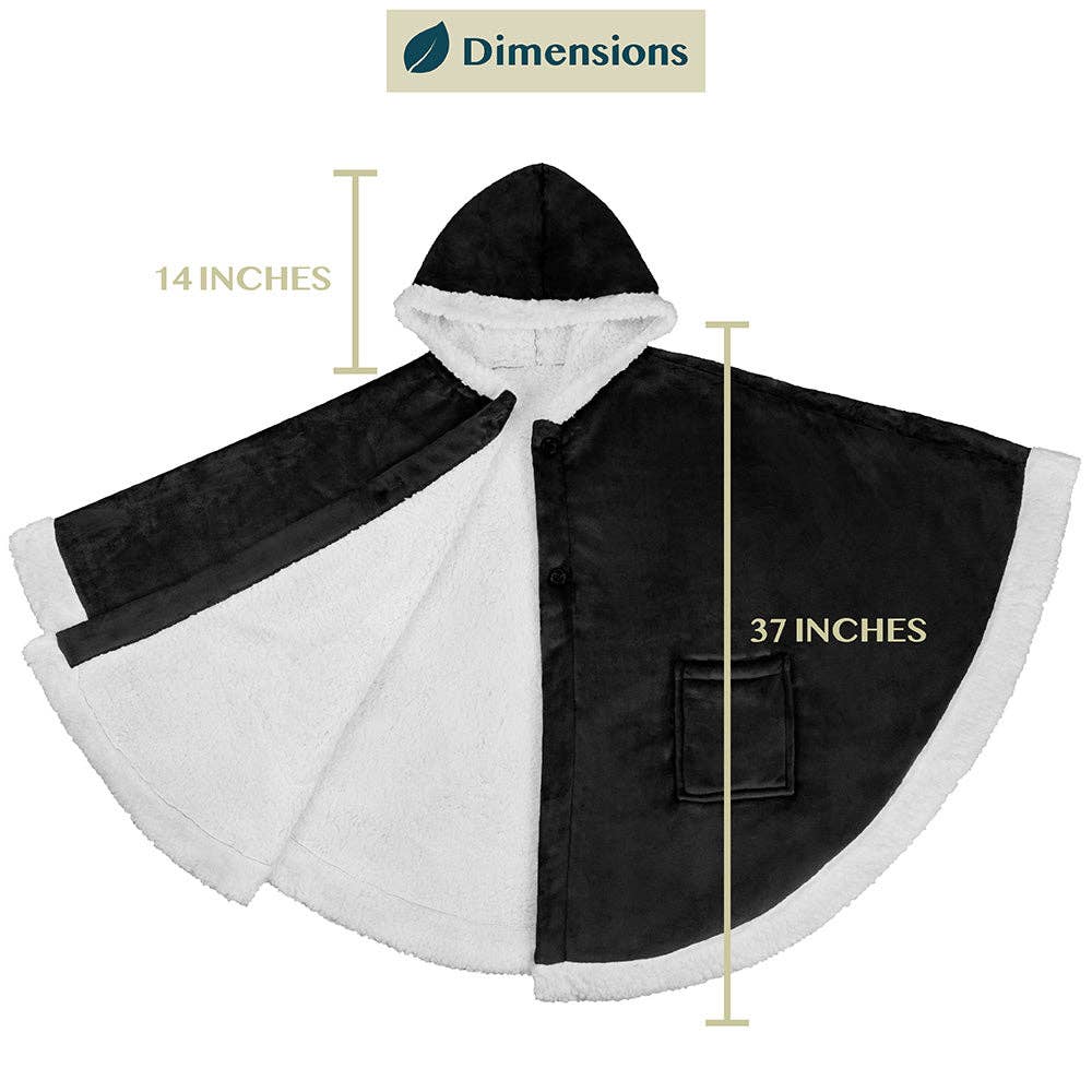 Pavilia – wholesale Poncho – Women's – Angel Wrap Hoodie Sherpa Poncho Blanket13