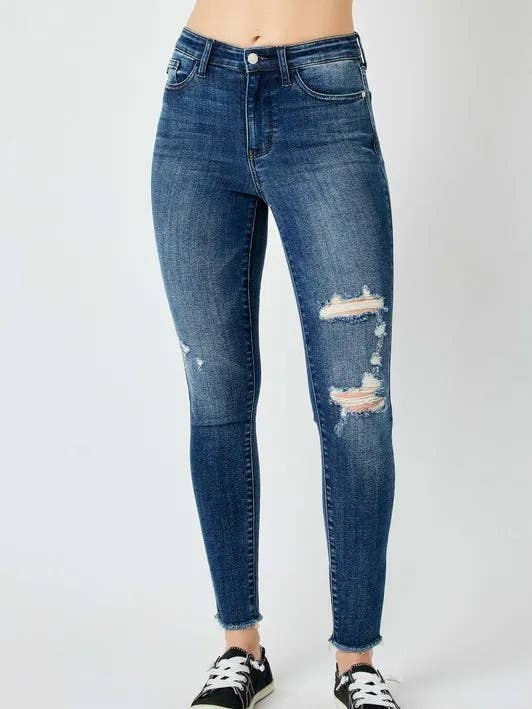 Judy Blue High Waist Distressed Skinny Jeans in voller Größe für den Großhandel von Blak Wardrob