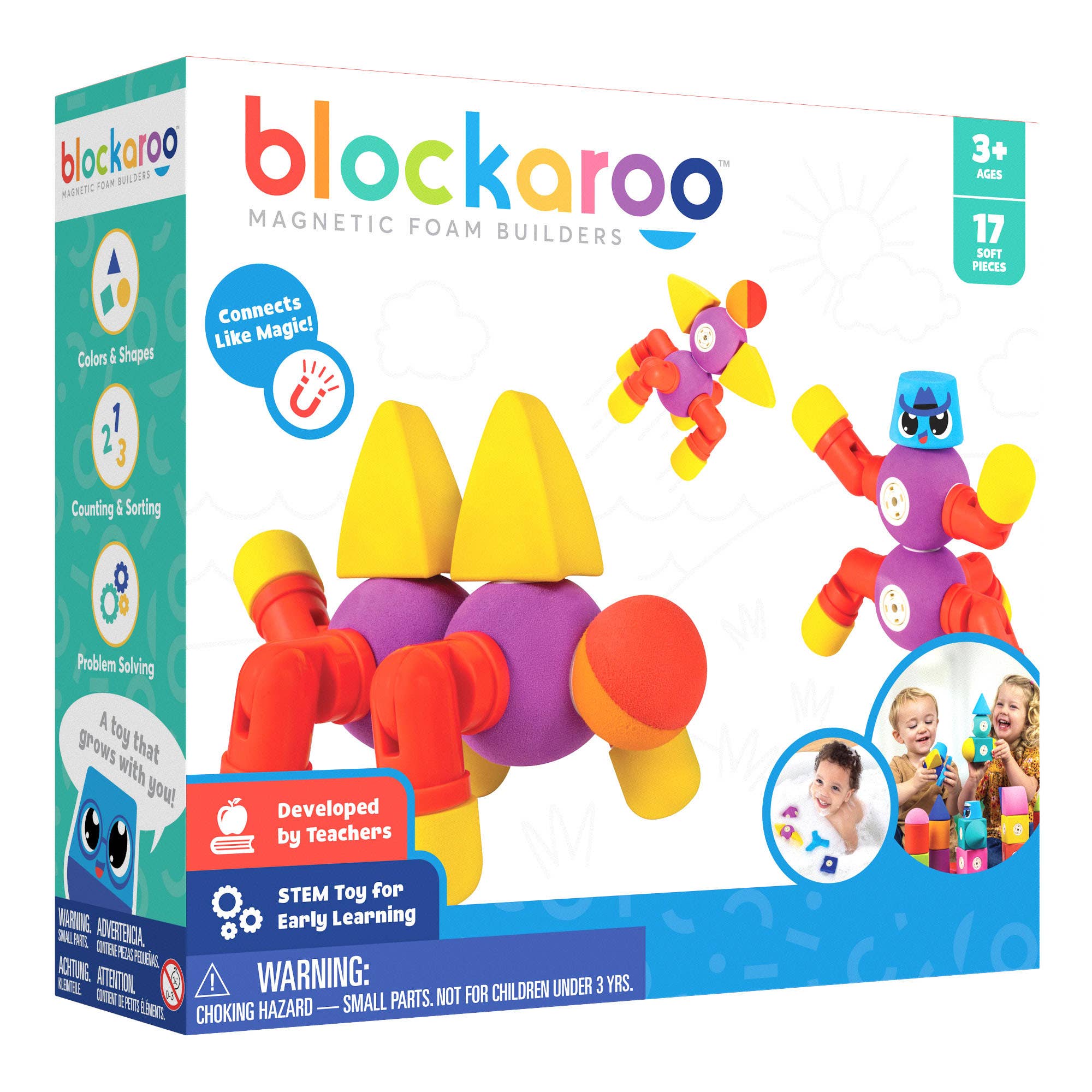 CLICS NV - Wholesale Bouwset - Kinderen - Blockaroo - Critter (17 stuks) - Magnetische bouwblokken1