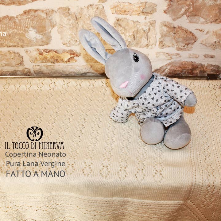 Annalina Pure Wool Baby Blanket - Handmade for wholesale by Il Tocco di Minerva