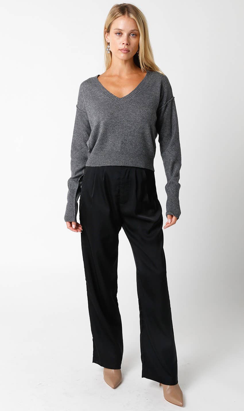 Olivaceous - Vente Pull en maille – femme - Chelsea Pull col V11