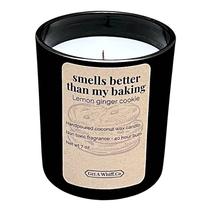 Lemon Ginger Cookie Crackling Wood Wick | Holiday Spice for wholesale by Get a Whiff Co.