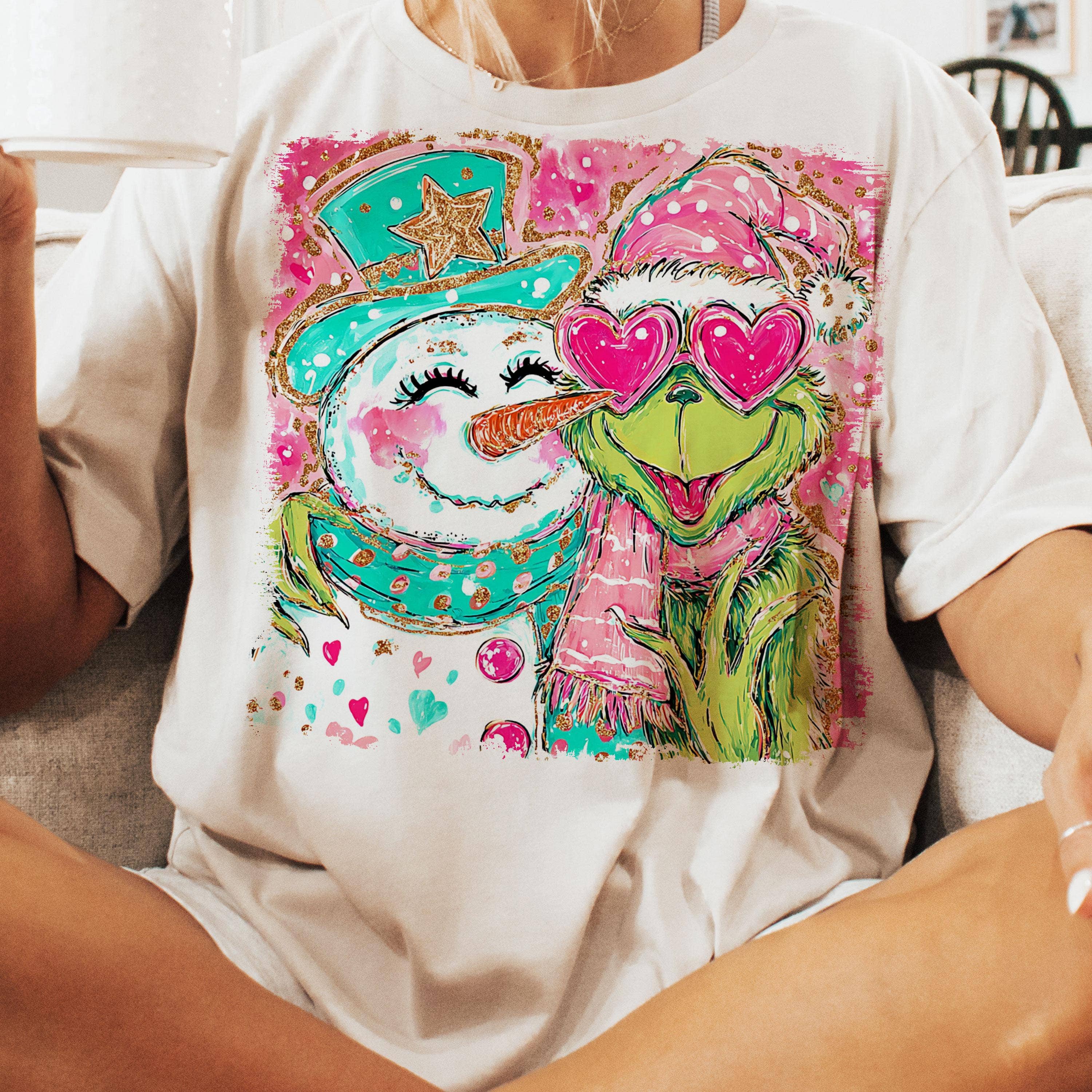 DLT Ecommerce - Wholesale T-Shirt (Graphic) - Women's - Pink Grichmas Christmas Tee, Christmas Grichmas Sweatshirt4