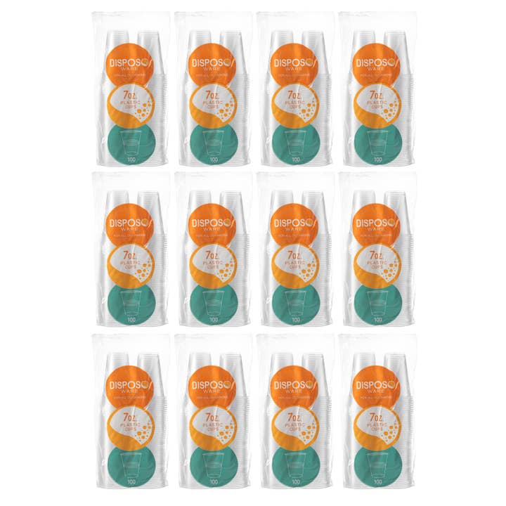 ESKAY Products - Wholesale Disposable Cup - 7 oz. Clear Disposable Plastic Cups | 1,200/Case