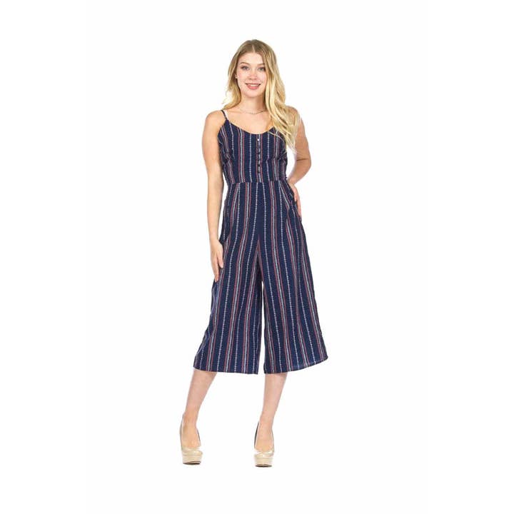 PP05844 Macacão Multi Listrado NAVY por atacado de Papillon