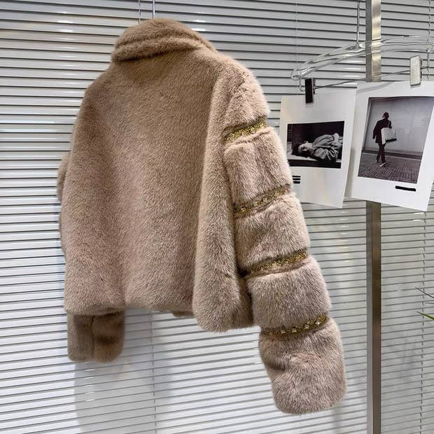 Productseeker - Wholesale Fur/Faux Fur Coat - Women's - CT128 2025 Handcrafted Beaded Sequin Faux Fur Winter Coat6