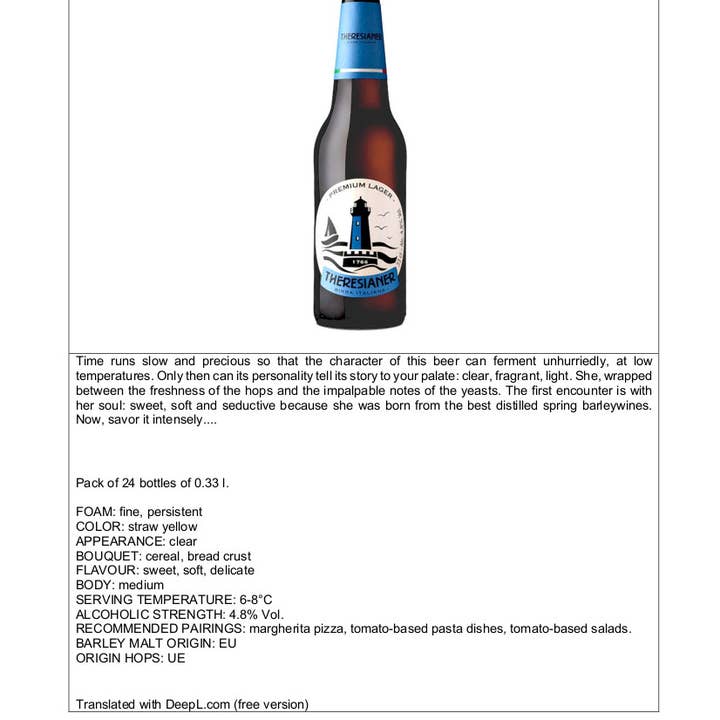 Metina SAS - Wholesale Beer - Premium Lager Theresianer Beer 33 cl.3