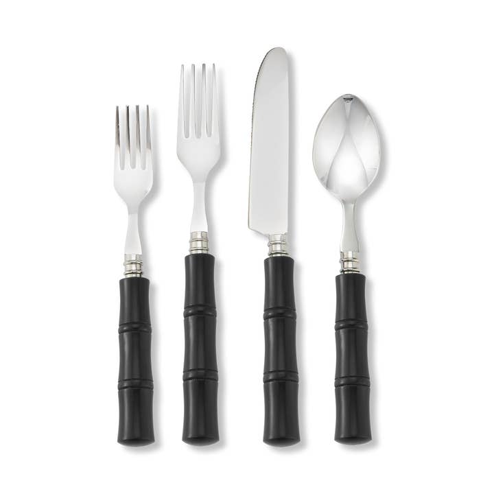 Black "Bamboo" Flatware for wholesale by Chefanie