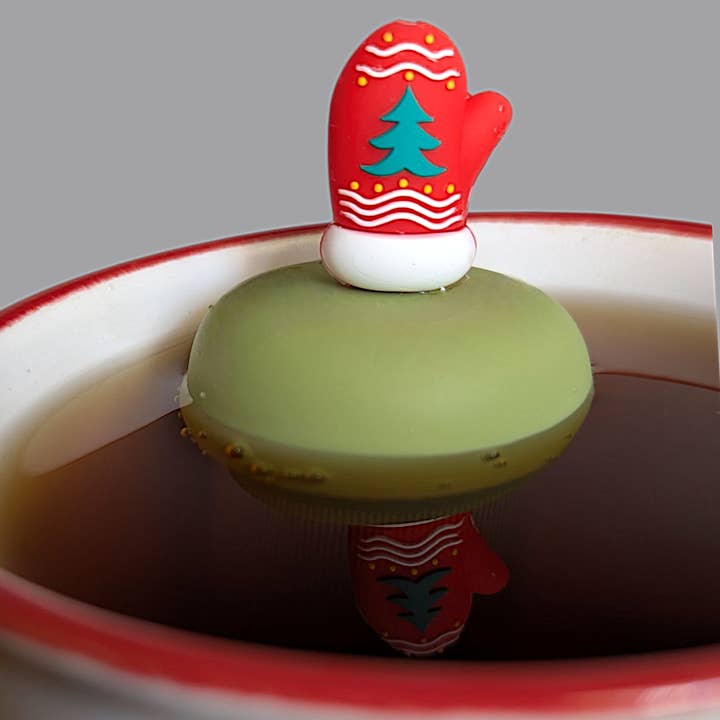 Float2infuse Tea Infuser - Wholesale Tea Strainer/Infuser - Christmas Tree Mitten | Floating Tea Steeper | Green Base1
