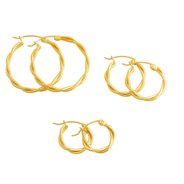 Pendientes de Aro Retorcido - Aros Ligeros para Uso Diario para venta al por mayor de Animira Jewels