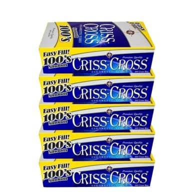 Shop The King - Wholesale Humidor/Cigar Accessory - Criss Cross Blue Cigarette Tubes 200 Count Per Box Blue, King Size1
