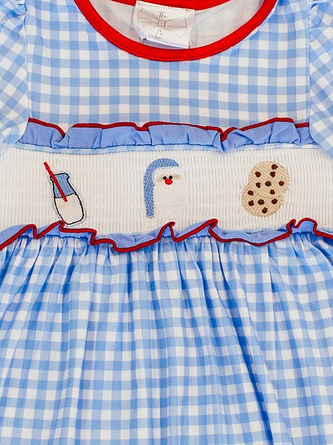 The Hair Bow Company - Wholesale Dress - Kids - Christmas Milk & Cookies Smocked Dress2