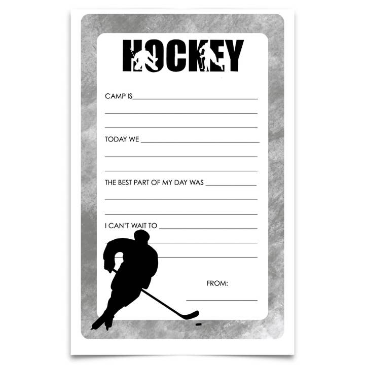 FILL IN NOTEPAD - HOCKEY SILHOUETTE for wholesale by Namedrops