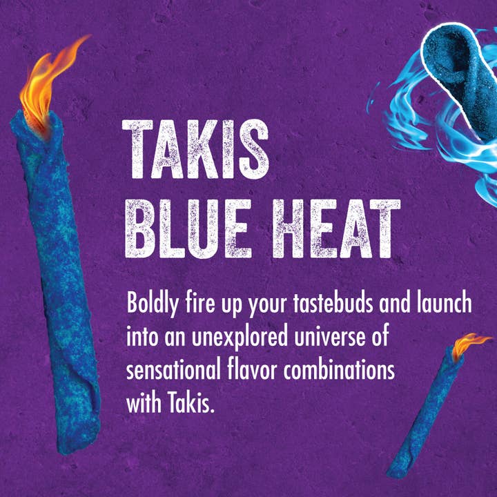 Shop The King - Wholesale Chips - Takis Blue Heat Rolled Tortilla Chips, Hot Chili Pepper Artificially Flavored, 9.9 Ounce Bag (Pack of 14)