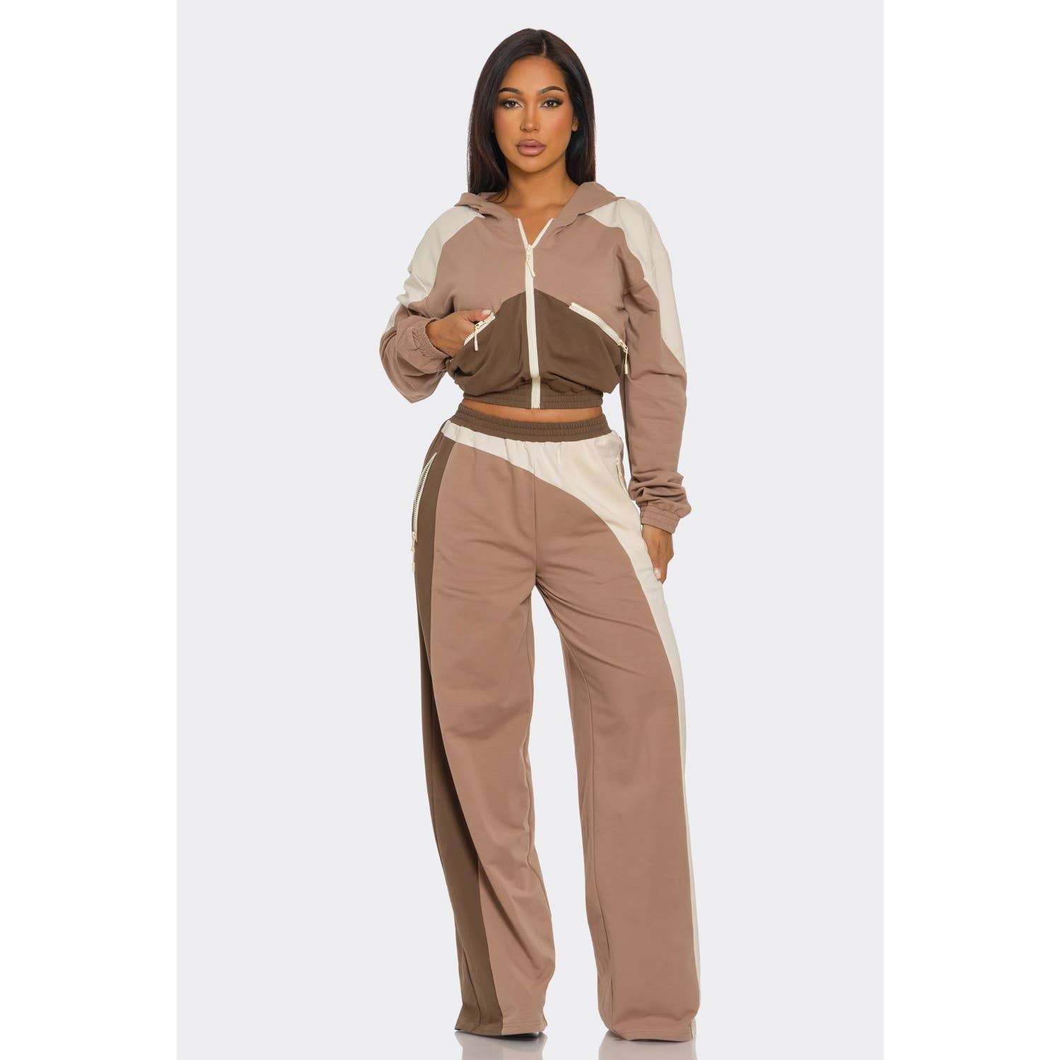 Esmeray Clothing - Wholesale Top & Pant Set (NOT Loungewear) - Women's - RETRO SPORT LUXE TRACK SET1