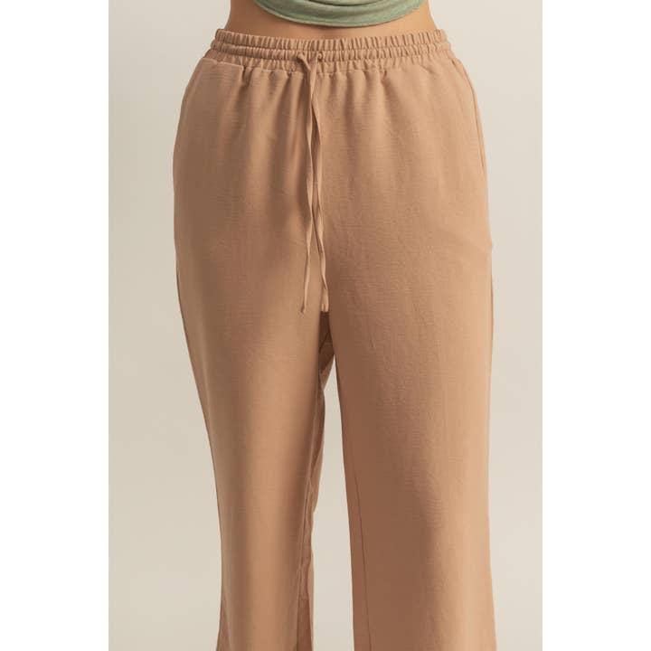 HYFVE - Wholesale Pants - Women's - DZ25A895-High-Waist Wide Leg Woven Pants