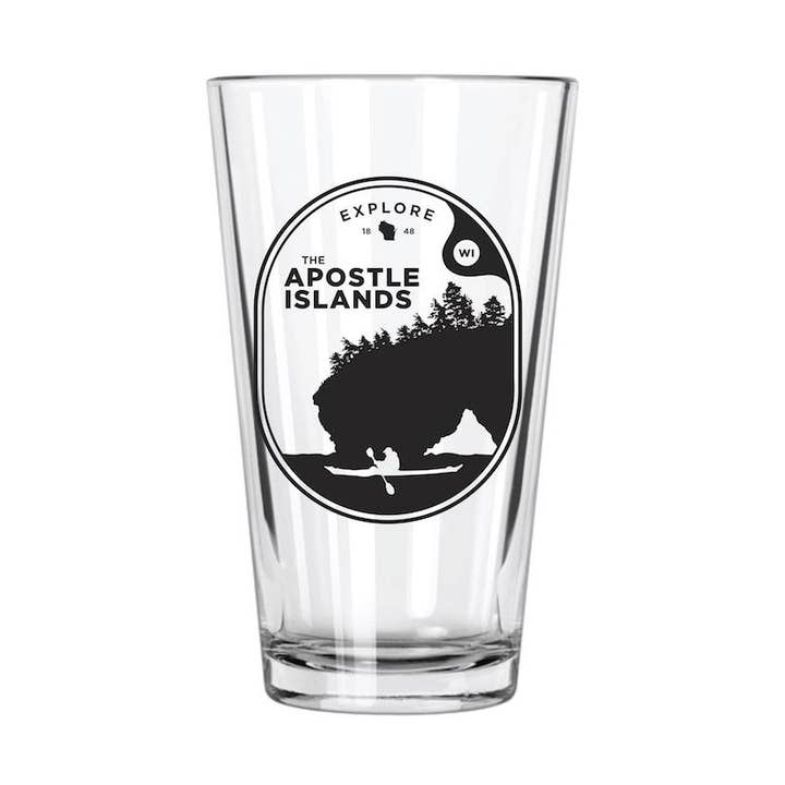 Explore WI The Apostle Islands Pint Glass for wholesale by Northern Goods