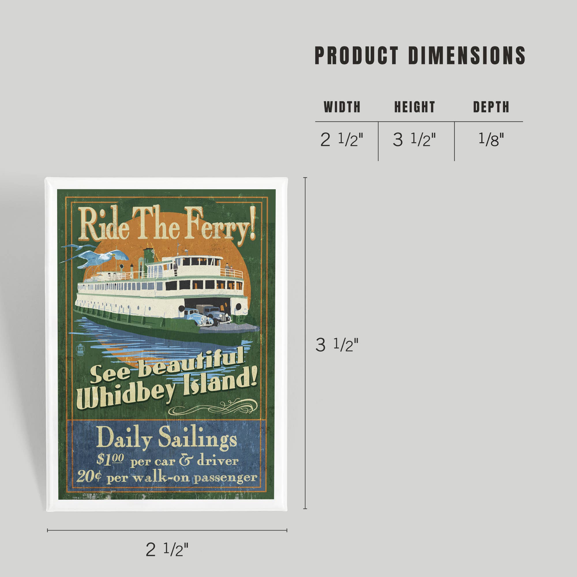 Lantern Press - Wholesale Magnet - MAGNET Whidbey Island, Washington, Ferry3