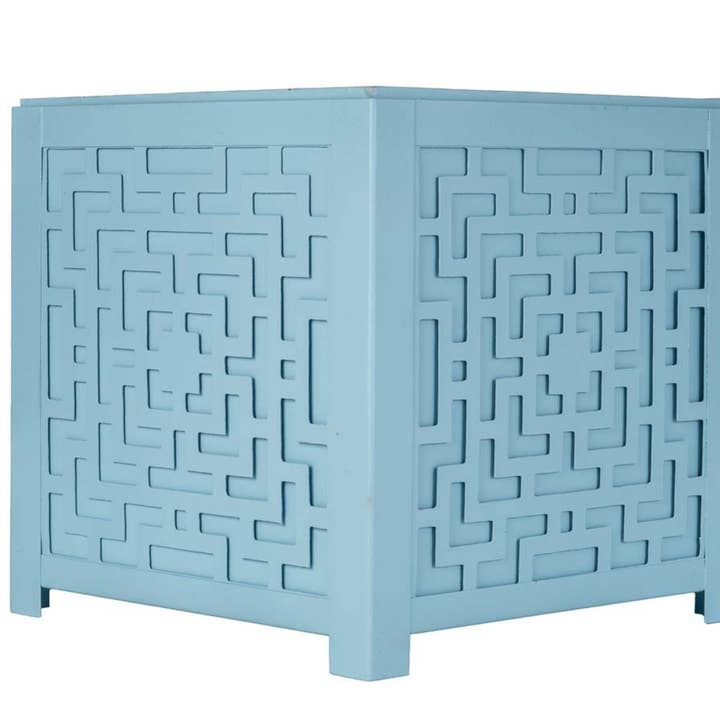 Blue Fretwork Planter for wholesale by The Enchanted Home