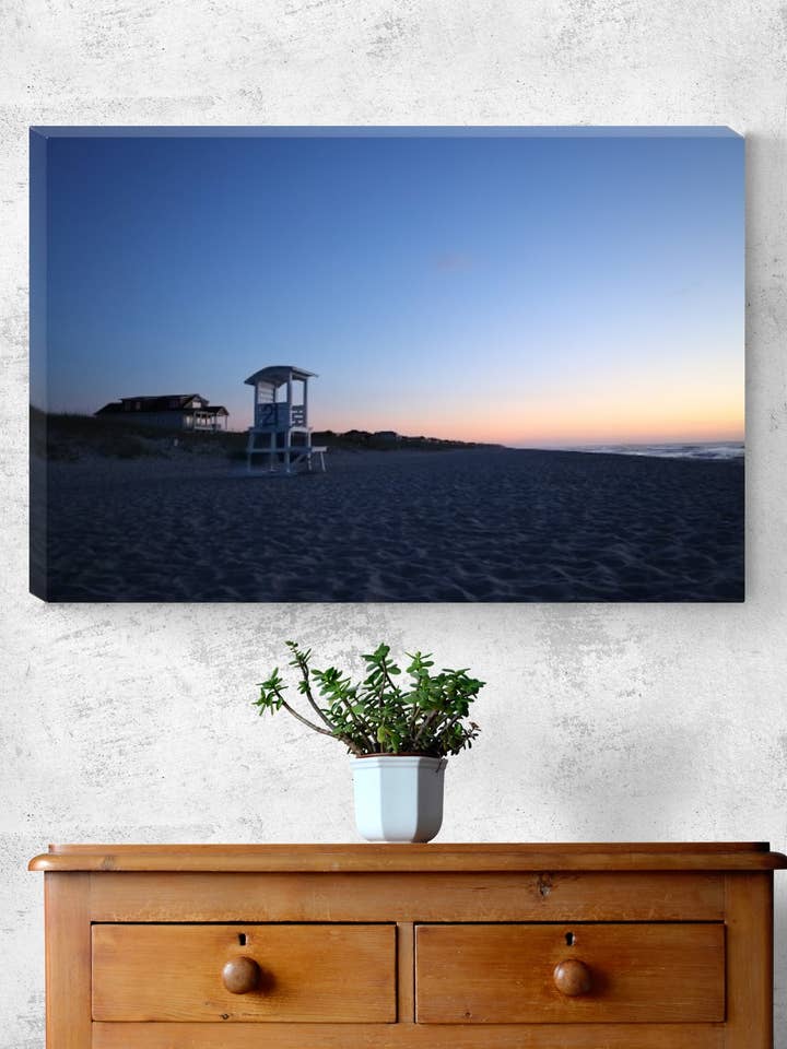 First Light on Lifeguard #21 - Canvas print lifeguard stand for wholesale by Sherry Pfeifle Studio