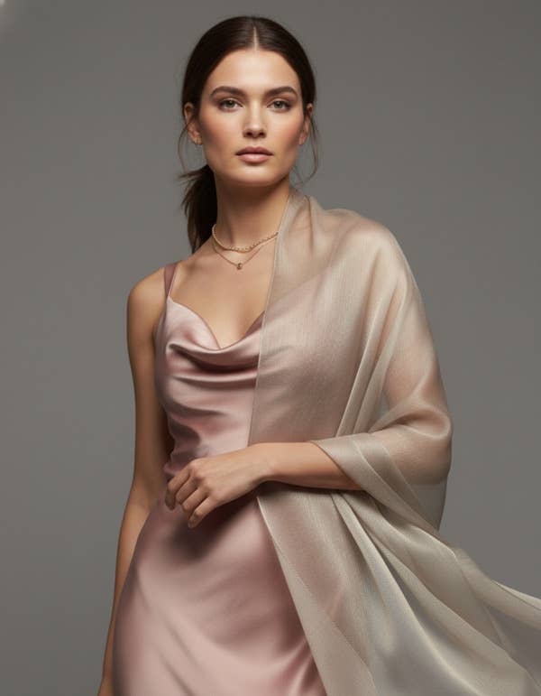 SAACHI - Vente Écharpe – femme - Écharpe Silk Glimmer46