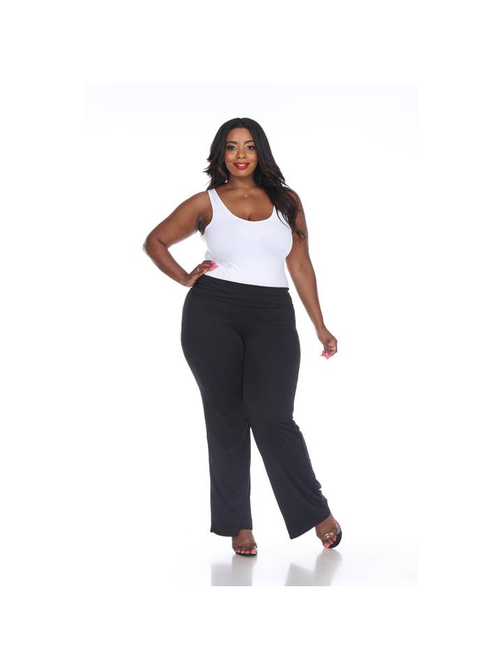 WHITE MARK - Vendita all'ingrosso Pantalone - Donna - Pantaloni Palazzo Solid a Taglie Forti da Donna