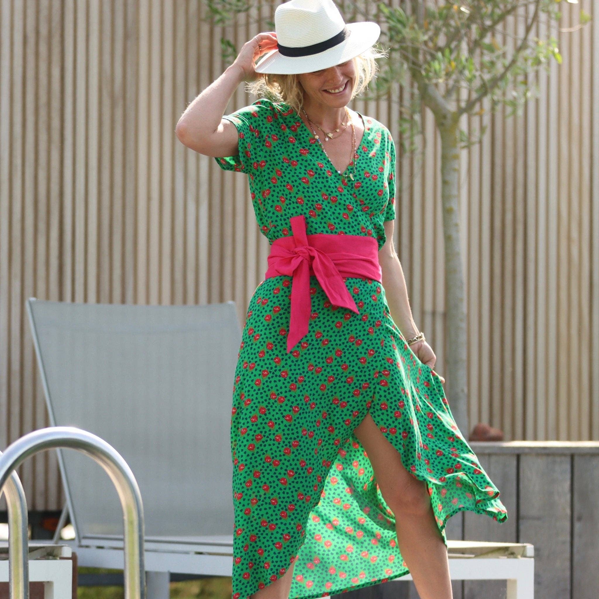 Quintessence – Cinto - Mulher por atacado – Cinto de linho fúcsia Anita6