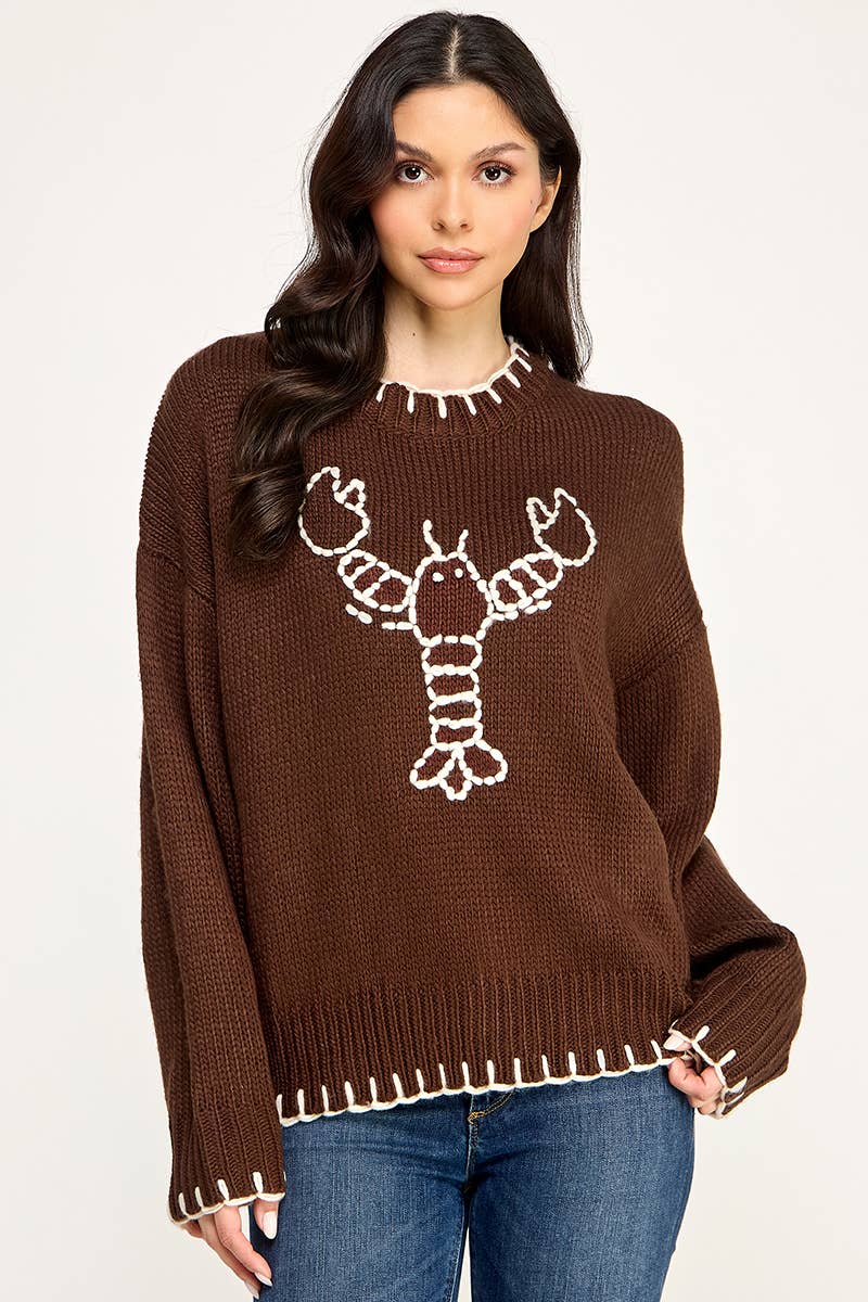 Sweet Generis - Wholesale Knit Sweater - Women's - MY LOVELY LOBSTER CASUAL PULLOVER SWEATER39