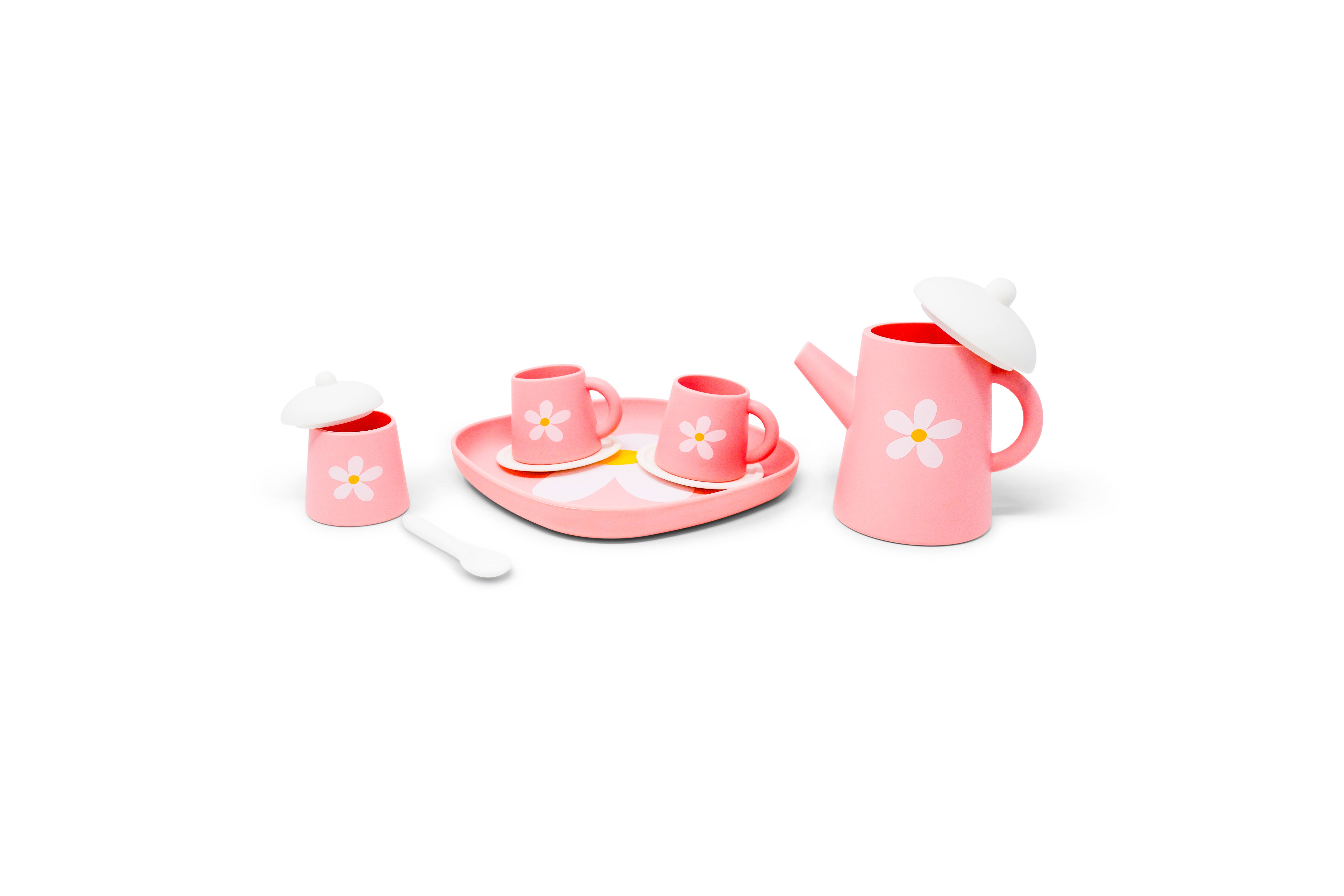 Jack Rabbit Creations - Wholesale Classic Toy - Kids - Pink Silicone Tea Set: Flower Power1