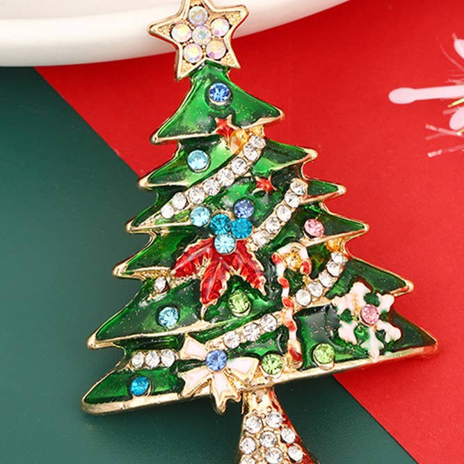 UNISHE - Wholesale Christmas Decoration - Bling Christmas Tree Shape Pin ZK2266