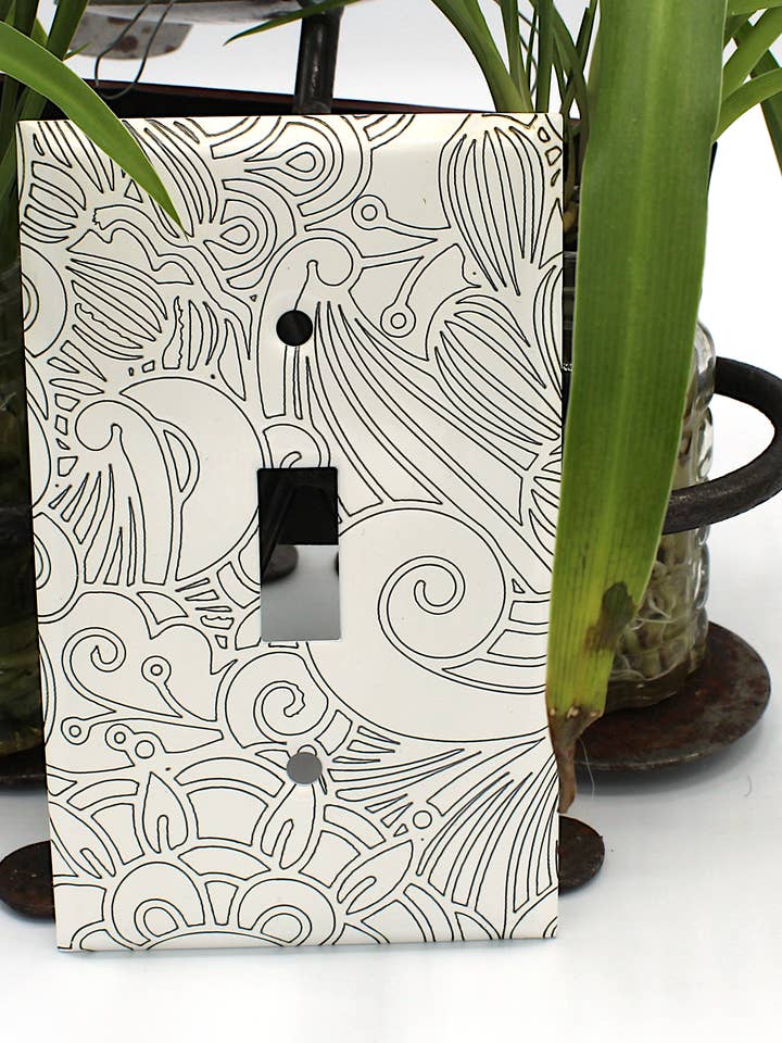 Switch Plate - Curls for wholesale by Dawn Lombard - Glass & Metal