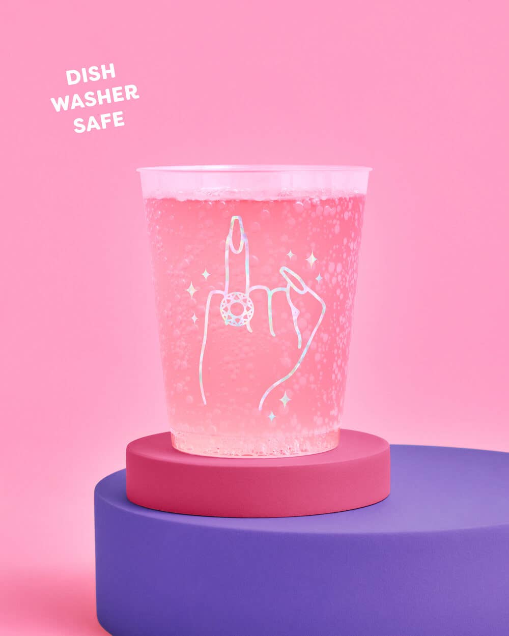 xo, Fetti - Wholesale Disposable Cup - Ring Finger Frost Flex Cups | bachelorette, iridescent3