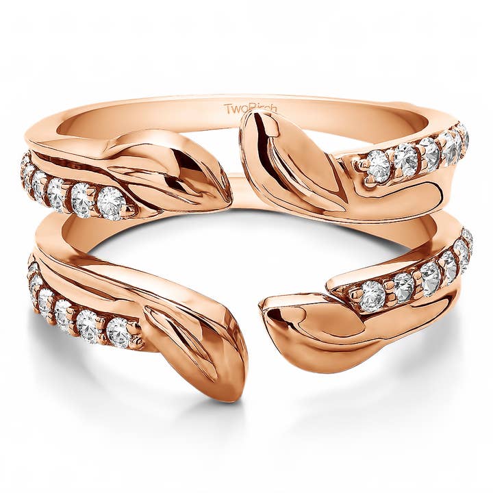 0.46 Ct. Open Leaf Ring Guard in Rose Gold for wholesale by TwoBirch
