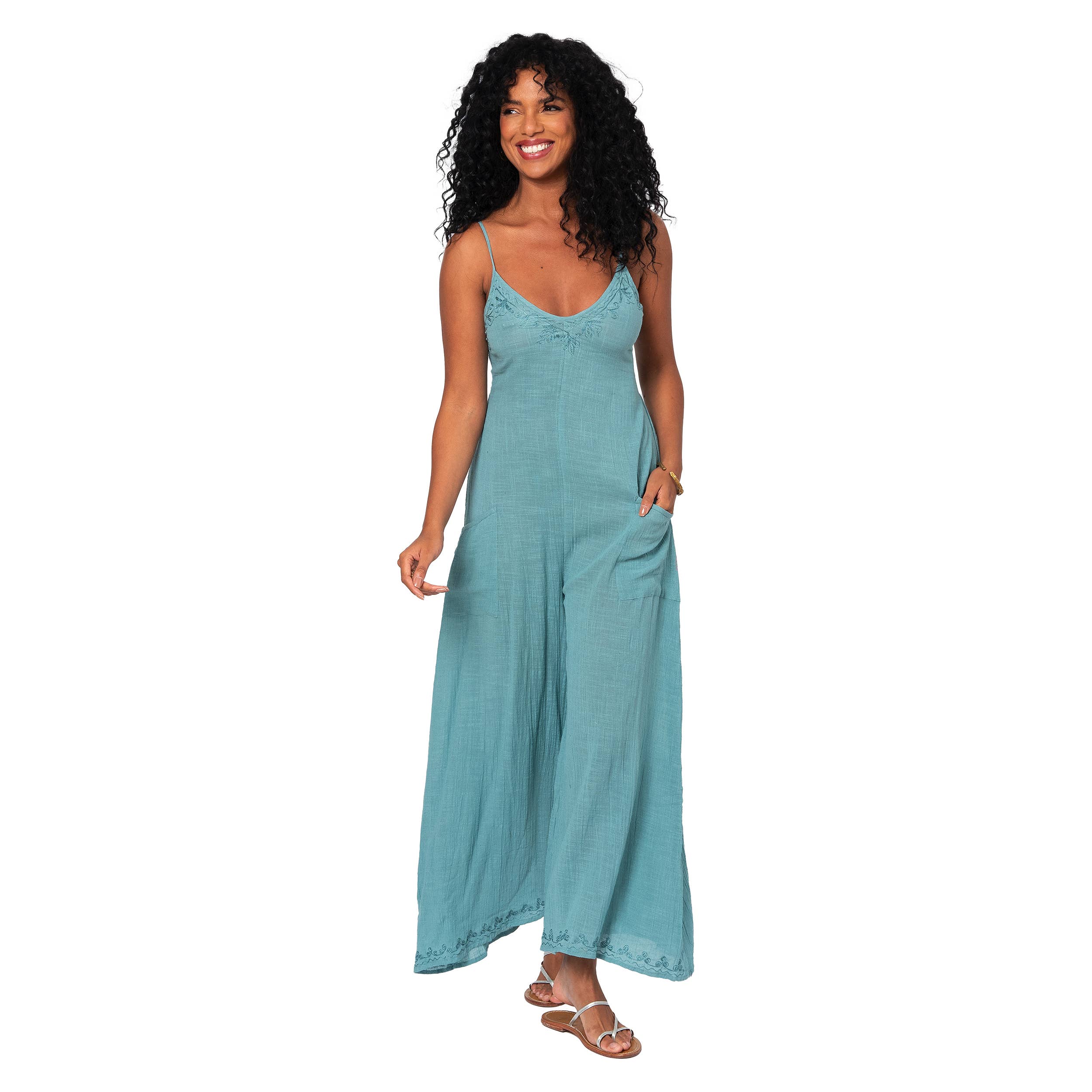 La Mano Boho - Wholesale Jumpsuit - Women's - MBCO3004A LONG SLEEVELESS SUMMER JUMPSUIT2