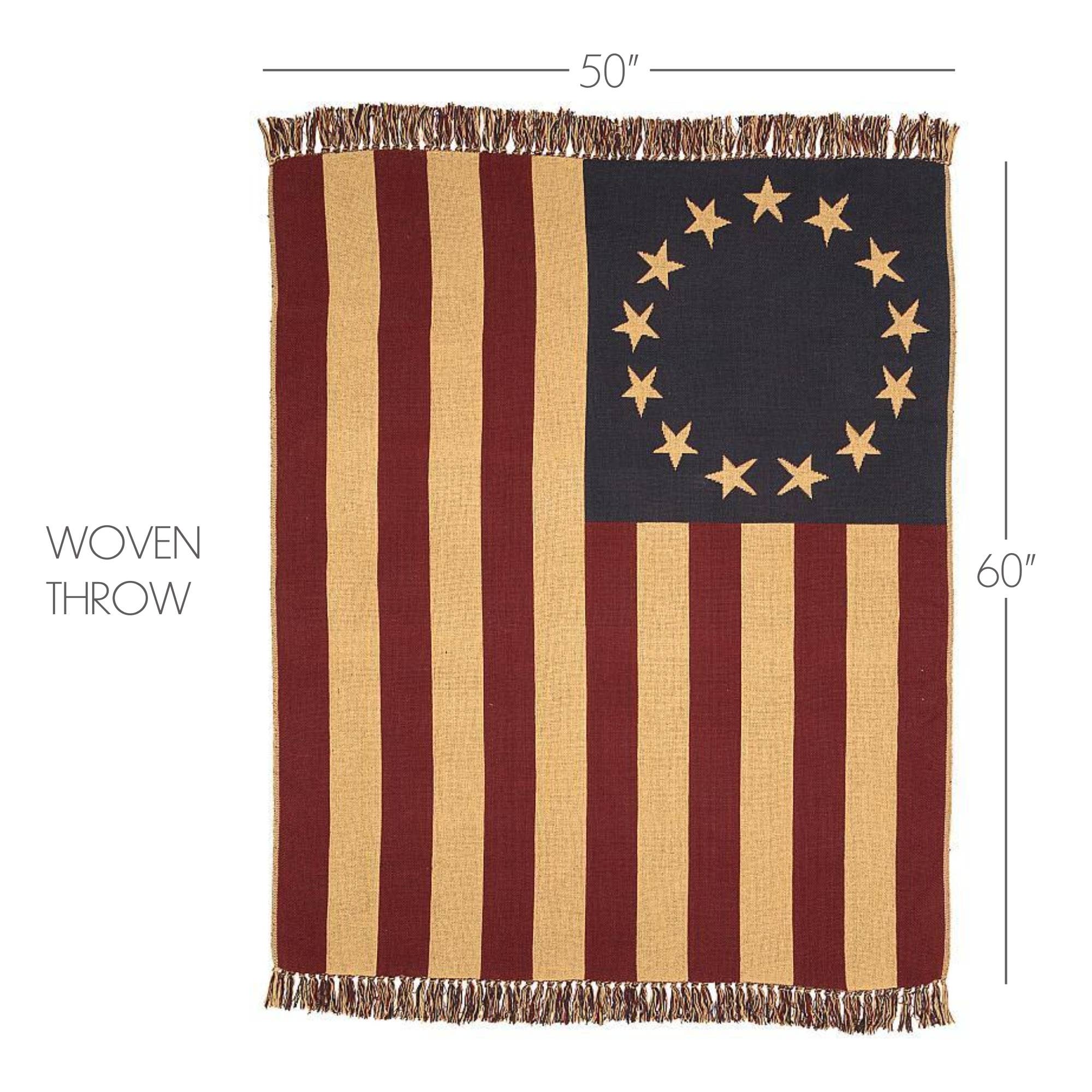 VHC Brands - Wholesale Throw Blanket - Old Glory Throw Woven 50x606