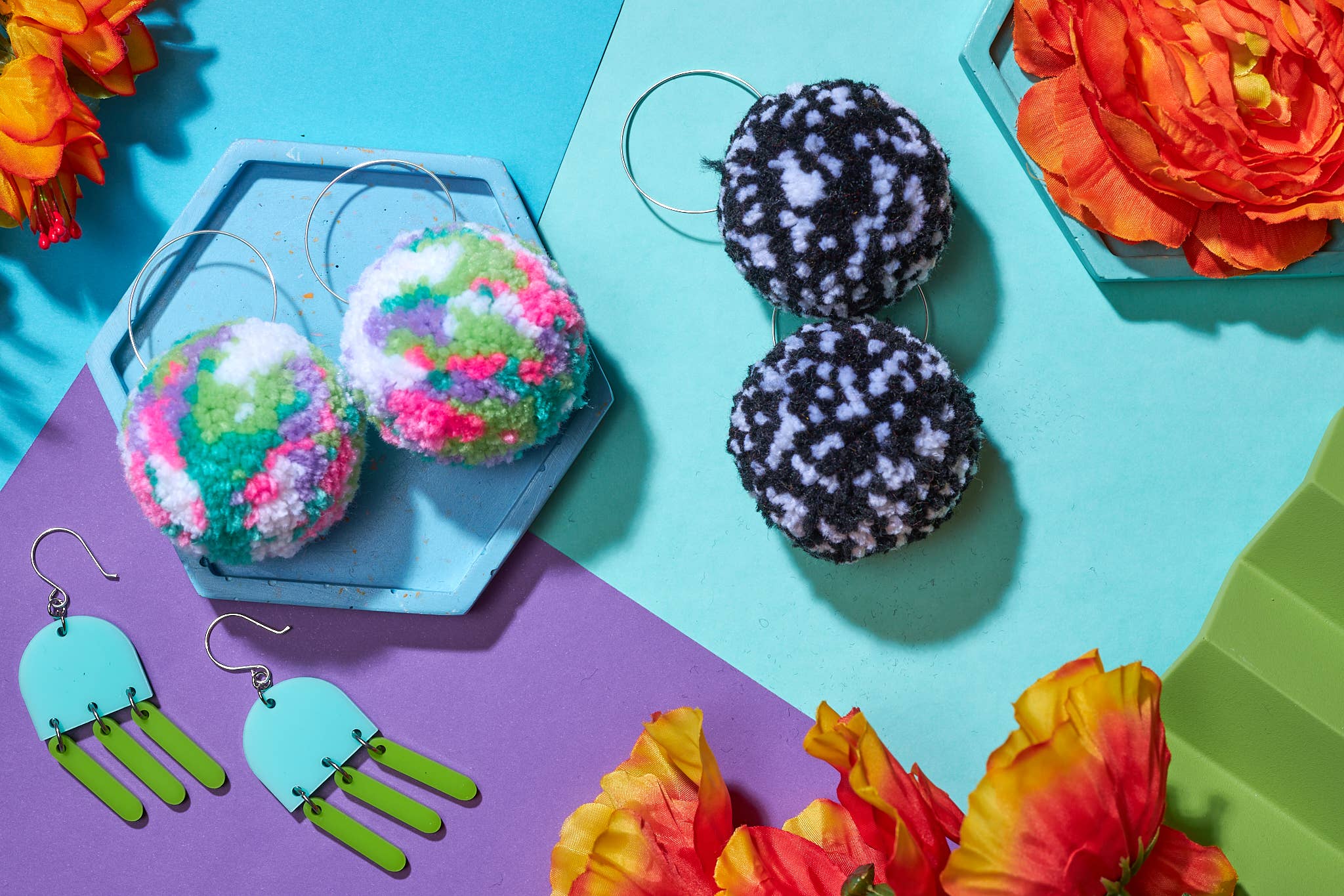 The Lost & Found - Wholesale Hoop Earrings - Pom Pom Hoop Earrings2