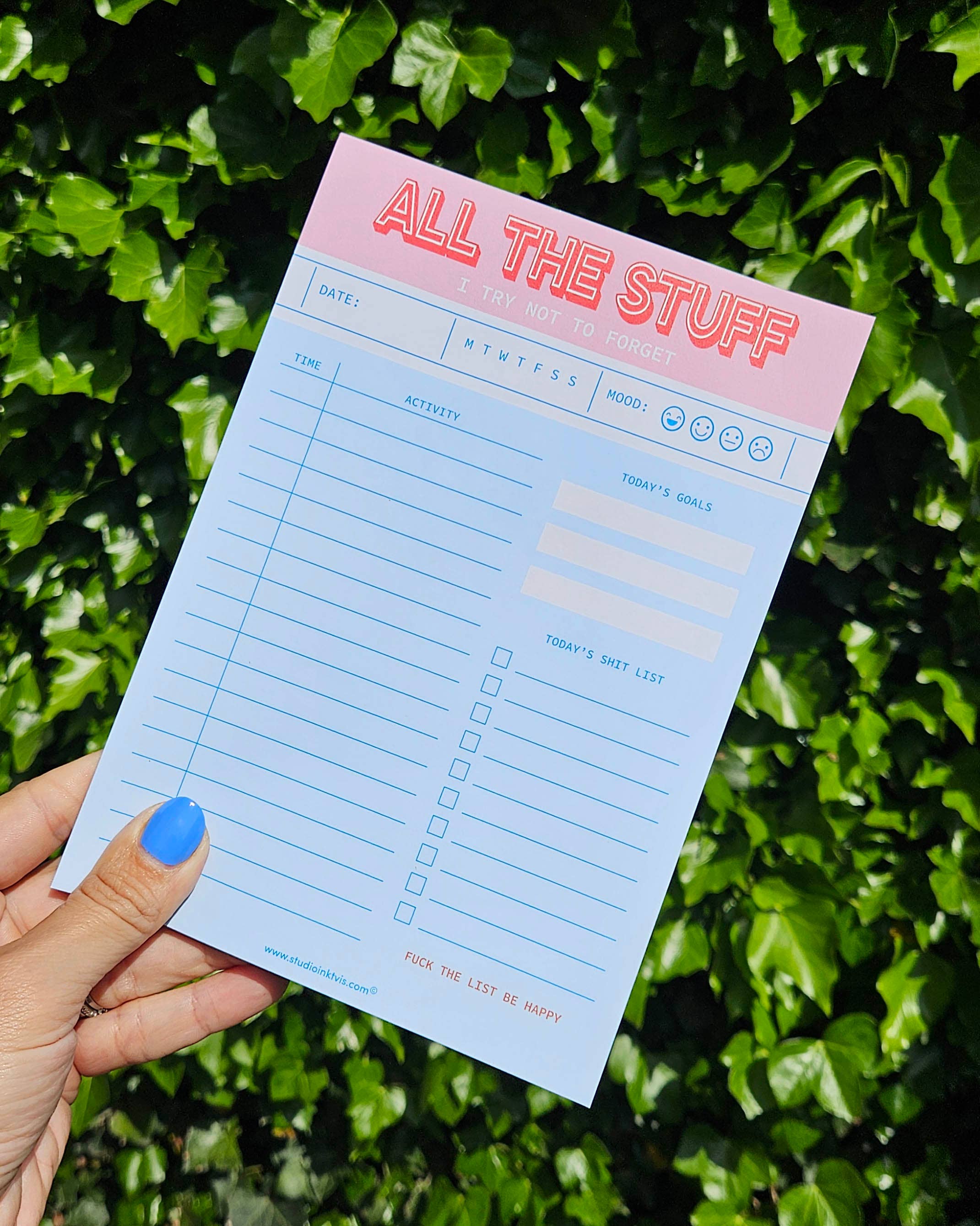 Studio Inktvis – wholesale Anteckningsblock – Rosa planeringsanteckningsblock A5 Alla saker jag försöker att inte glömma16