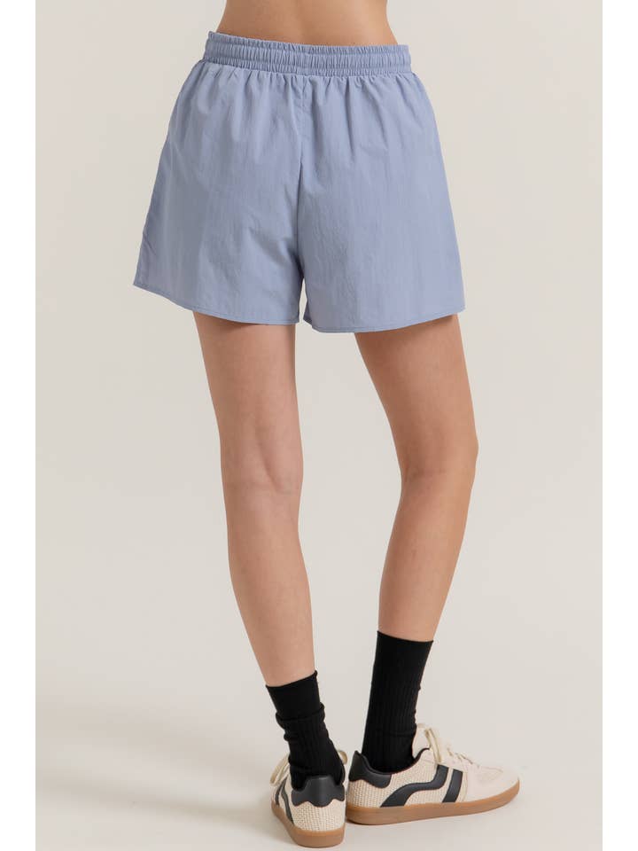 Active Basic | Active USA - Wholesale Athletic Shorts - Women's - Anorak Fabric Side Slit Workout Shorts3