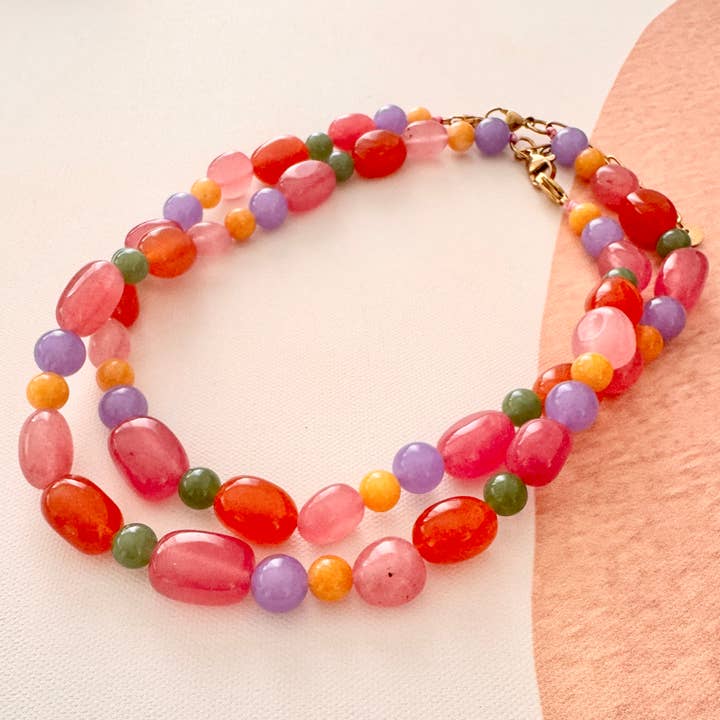 Luna.Foundling - Wholesale Beaded/pearl necklace - JELLYBEANS Stone Necklace / Phone & Bag Charm1