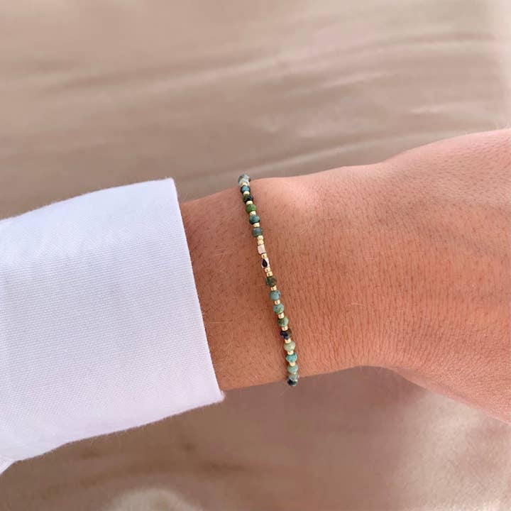 Bracelet femme pierre naturelle turquoise d'Afrique pour la vente par Victoire Collection