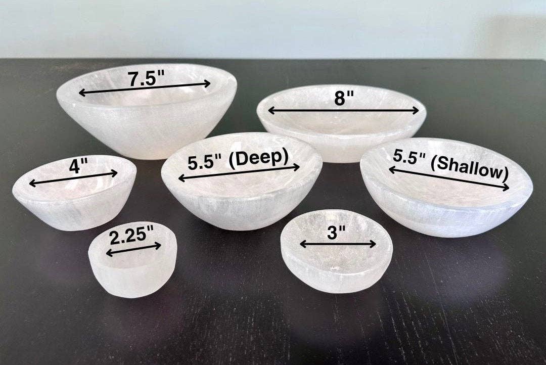 New Moon Beginnings - Wholesale Crystal Charging Plate - Selenite Bowls (10 Options!) Selenite Crystal Charging Bowls12