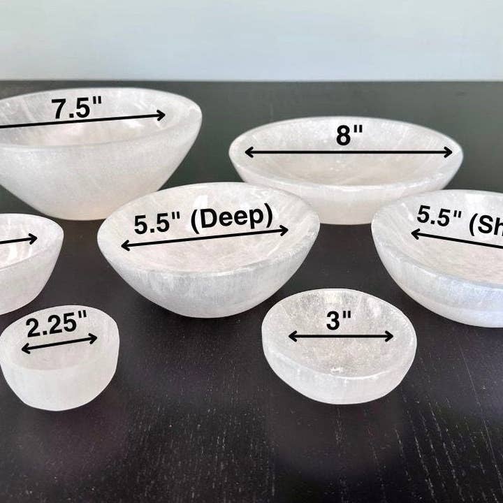 New Moon Beginnings - Wholesale Crystal Charging Plate - Selenite Bowls (10 Options!) Selenite Crystal Charging Bowls12