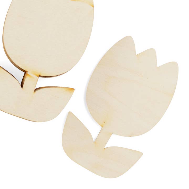 Factory Direct Craft - Wholesale Cutouts - Unfinished Wood Tulip Flower Cutout