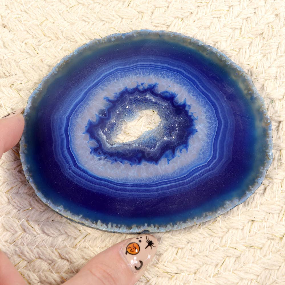 Natures Artifacts Inc - Wholesale Coasters - Blue Agate Slice (Large)2