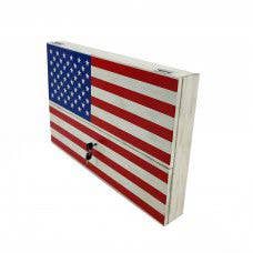 American Flag Gun Cabinet Safe with Lock 2 Keys Wall Mount Art Decor Concealed Metal Wood Storage for wholesale by FIXTUREDISPLAYS