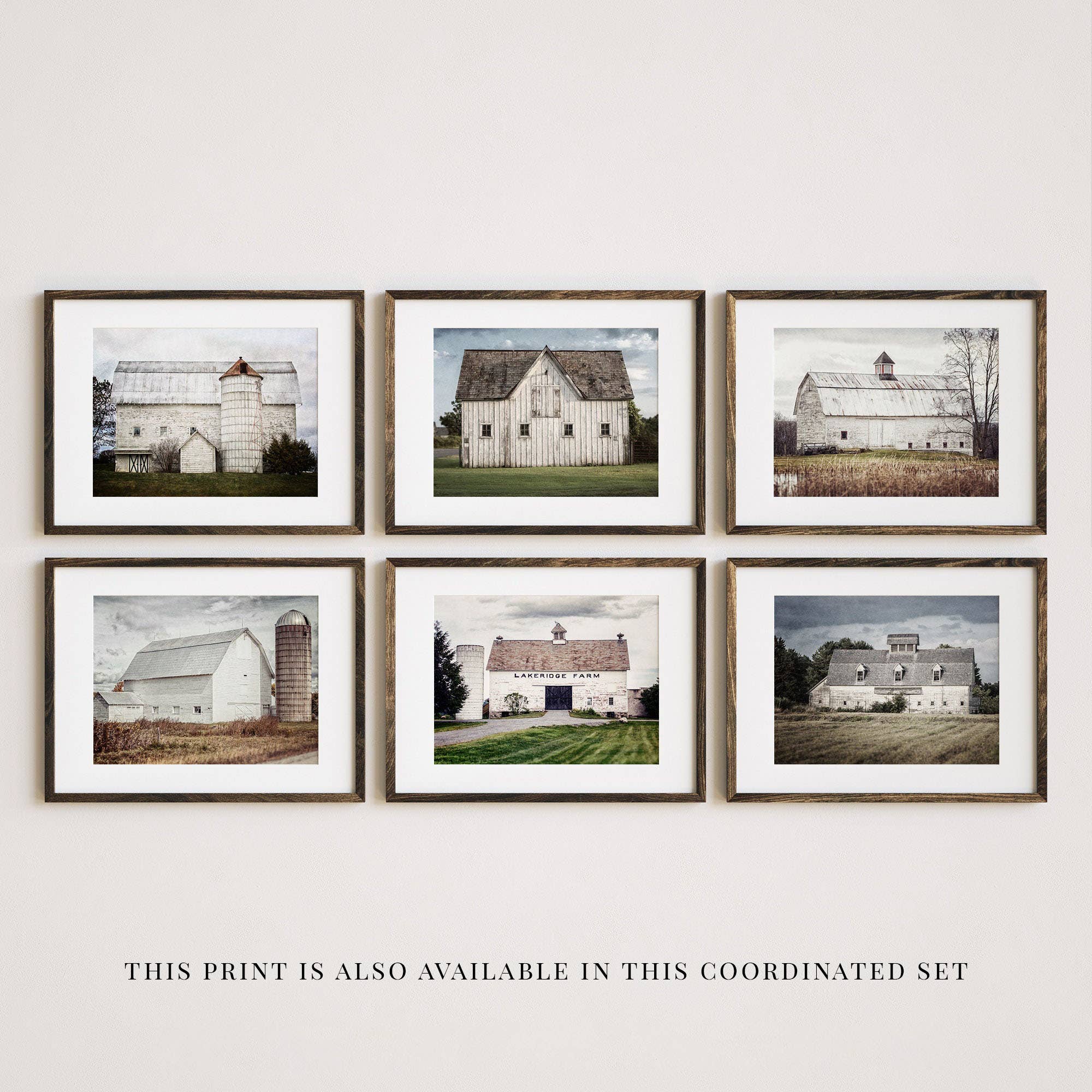 Lisa Russo Fine Art - Wholesale Art Print - Holiday Barn Wall Art Print | White & Green | Farmhouse 6