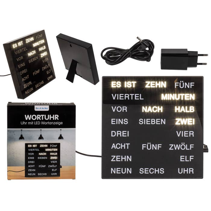 Out of the blue KG - Wholesale Desk Clock - Clock with German words