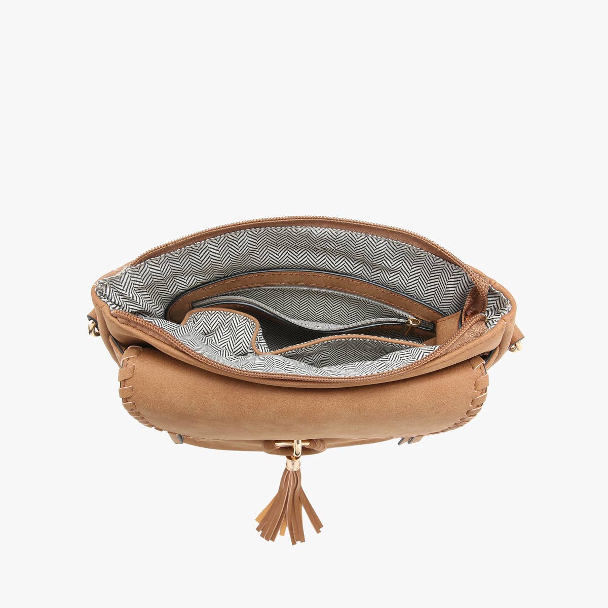 Jen & Co. - Wholesale Crossbody Bag - Women's - M2347 Layla Faux Suede Whipstitch Crossbody w/ Tassel9