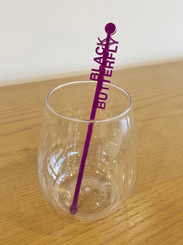 Custom Acrylic Drink Stirrer Special Events and Professional Branding WHOLESALE for wholesale by Black Butterfly Home Decor